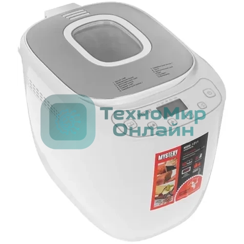 Хлебопечка Mystery MBM-1211 белый, 650 Вт, программ - 12 шт, вес выпечки - 1 кг