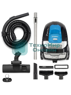 Пылесос Hyundai HYV-C2530 черный/синий, 400/2200 Вт, уборка сухая, пылесборник контейнер, 1.7 л