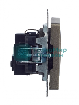 Розетка 1-местная IEK BRITE РС11-1-0-БрШ (BR-R11-16-K37) с заземлением, без защитных шторок, 16А, шампань