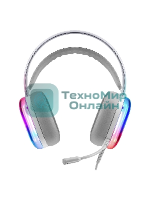 Гарнитура Defender Cyborg белый, проводная, USB, подсветка