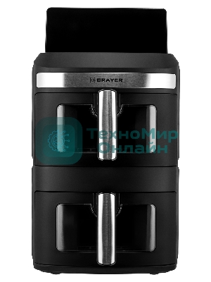 Аэрогриль BRAYER 2051BR черный, 2800 Вт, 13 л, сенсор, 10 программ