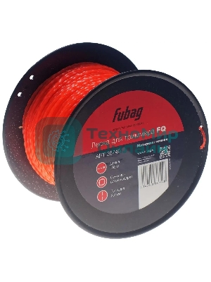 Триммерная леска FUBAG FQ, сечение витой квадрат, L 130 м х 2.4 мм 38749