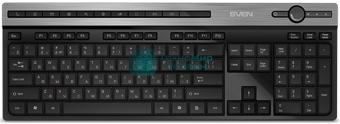 Клавиатура SVEN KB-E5500W беспроводная, радиоканал, чёрный