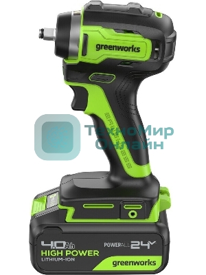Гайковерт Greenworks G24IW200 аккум. патрон:квад.3/8