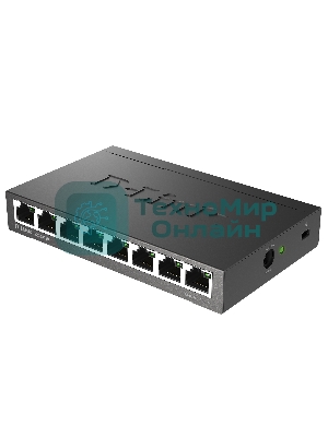 Коммутатор D-Link DGS-1008D/R1A, 8×1 Гбит/с, неуправляемый