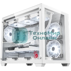 Компьютерный корпус Bloody BD-CC108 белый без БП mATX 9x120мм 2xUSB 3.0 audio bott PSU