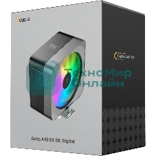 Кулер для процессора Ocypus Delta A40 EX BK Digital, 120мм ARGB FAN, Top Display Panel, 4 HEAT PIPES, 4-PIN PWM, 500-1800 RPM, 29DBA, HYDRO BEARING, LGA115X/1200/1700/18XX, AM4/AM5