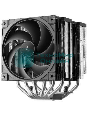 Кулер для процессора DEEPCOOL AG620 G2 LGA1954/1851/1700/AM5/AM4 (9шт/кор, TDP 270W, PWM, DUAL Black Fan 120mm, 6 тепл. трубок, черный) RET