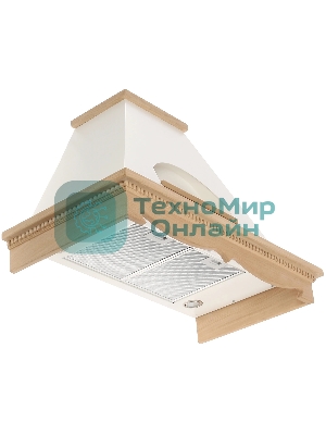 Вытяжка каминная Elikor Бельведер 90П-650-П3Д бежевый/дуб, 90 см, 650 куб. м/ч, 56 дБ