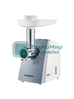 Мясорубка электрическая Maunfeld MMG.231W белый, 2000 Вт, 1.5 кг/мин, реверс, защита от перегрузки, насадки - 5