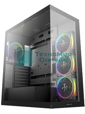 Компьютерный корпус Deepcool CG580 4F V2 без БП, боковое окно (панорама), 4x120мм ARGB PWM вентилятора, черный, ATX (R-CG580-BKADA4-G-2)