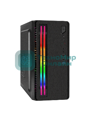 Компьютерный корпус Minitower ExeGate mEVO-7805-XP500 (mATX, БП XP500 с вент. 12см, 2*USB+1*USB 3.0, аудио, черный, с 2*RGb подсветкой)