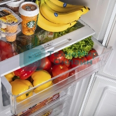 Холодильник Maunfeld MFF144SFW белый глянц. двухкамерный 154/52л морозилка снизу, ручная разморозка