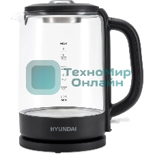 Чайник электрический Hyundai HYK-G3402 1.7л. 2200Вт серый/серебристый (корпус: стекло)