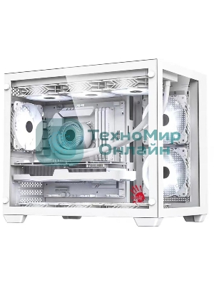Компьютерный корпус Bloody BD-CC108 белый без БП mATX 9x120мм 2xUSB 3.0 audio bott PSU