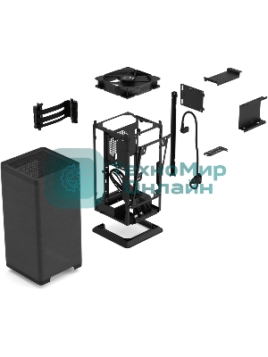 Компьютерный корпус без блока питания Fractal Design Mood, Mini-Tower, 1x180мм, 2xUSB-A 3.0 + 1xUSB 3.2 Type-C, SFX PSU Support, mITX черный