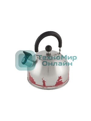 Чайник из нерж. стали MALLONY ГОРОДА РОССИИ со свистком 2,5 л, с рисунком, меняющим цвет