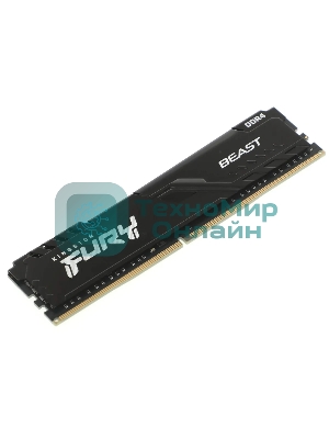 Оперативная память Kingston Fury Beast Black, DDR4, 8GB (1x8GB), 3200MHz, CL16, с радиатором, черный