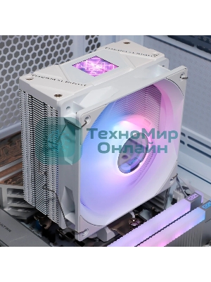 Кулер для процессора Thermalright Assassin Spirit 120 Vision ARGB White (4-pin PWM, LED temp., 154mm, Al/Cu, 4x6mm, ARGB, 1x120mm, 66.17CFM, 25.6dBA, 1500RPM, S: 1851/1700/1200/115X, AM5/AM4, white)