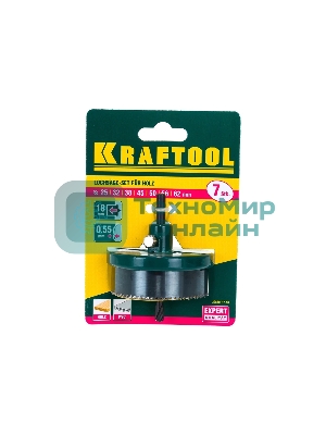 Пила сегментная наборная по дереву KRAFTOOL 7шт(25-62/18мм): 25-32-38-45-50-56-62х18 мм