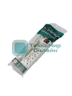 Сетевой фильтр Гарнизон для ИБП, 5 р, 10А, 1.8 м, ур.защиты 4, белый, пакет