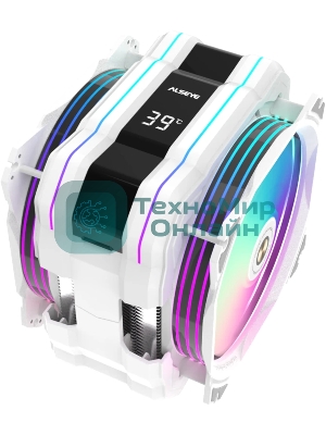 Кулер для процессора Alseye M120D-W-Plus белый, 120 мм, алюминий/медь, 1900 об/мин, 41.2 дБ, 4 pin, 250 Вт, 160 мм