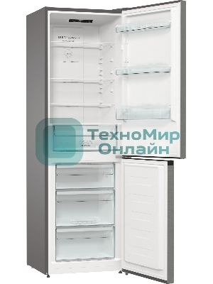 Холодильник Gorenje NRKE62XL серебристый металлик двухкамерный 203/99л морозилка снизу, No Frost
