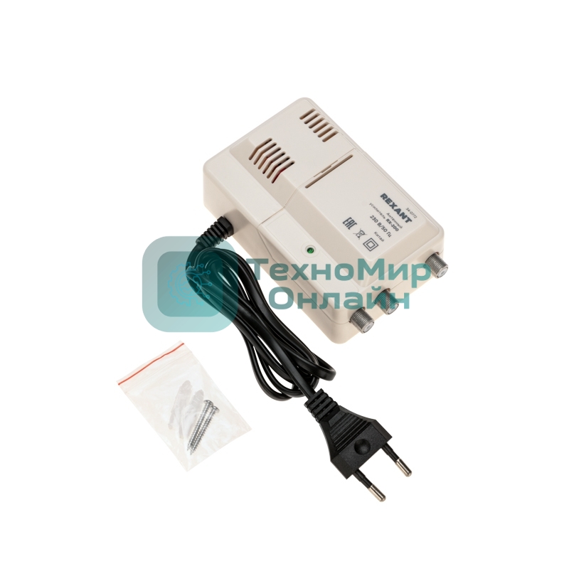 Антенный усилитель ТВ сигнала на 2 выхода, RX-200 Rexant