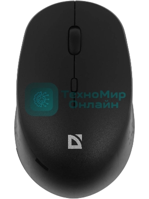 Мышь беспроводная Defender Auris MB-027 черный, 1600 dpi, радиоканал, USB, кнопки - 4