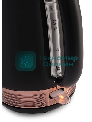 Чайник электрический Hyundai HYK-S4501 1.7л. 2200Вт черный/бронзовый (корпус: нержавеющая сталь/пластик)