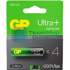 Батарея GP Ultra Plus Alkaline 15AUPA21-2CRSB4 AA (4шт) блистер