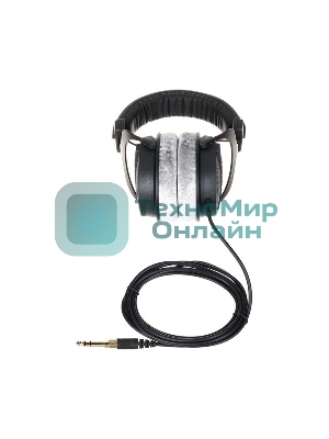Проводные наушники Beyerdynamic DT 990 PRO 80 OHMS черный/серый, полноразмерные, открытая конструкция, велюровые амбушюры