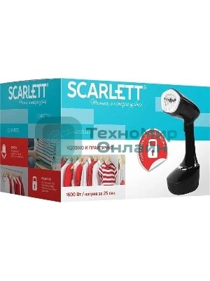 Отпариватель Scarlett SC-GS135S22 черный, 1600 Вт, 25 г/мин, 400 мл