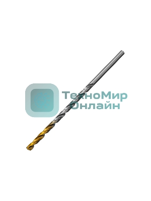 Сверло спиральное по металлу Denzel 4,5 х 126 мм, Р6М5, Golden Tip, удлиненное