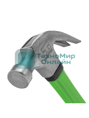 Молоток-гвоздодер Сибртех 450 г, фибергласовая обрезиненная рукоятка