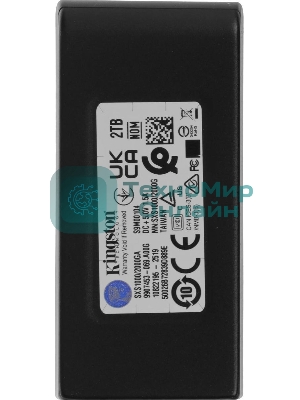 Внешний SSD Kingston XS1000, 2TB, USB 3.2 Gen 2 Type-C, R/W 1050/1000, черный