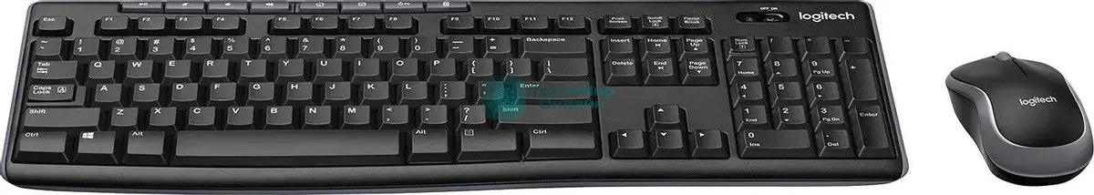Комплект клавиатура+мышь Logitech MK270 беспроводной, USB, 1000 DPI, чёрный (неоригинальная гравировка)