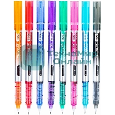 Набор ручек роллер Deli Think EQ300-8C ассорти, d=0.5мм, ассорти чернила (8шт) стреловидный пишущий наконечник