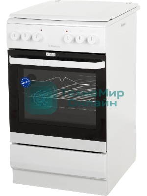 Плита электрическая Hansa FCEW54120 белый, конфорок 4 шт, духовка 62 л, 50 см x 85 см x 60 см