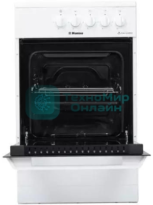Плита газовая Hansa FCGW510029A белый, конфорок 4 газовых, духовка 53 л, 50 см x 85 см x 57 см