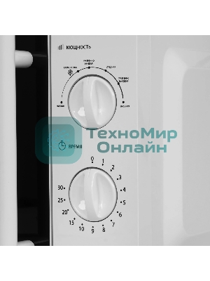 Микроволновая печь Delta DL-86L20 белый, 20 л, 700 Вт, переключатели - поворотный механизм