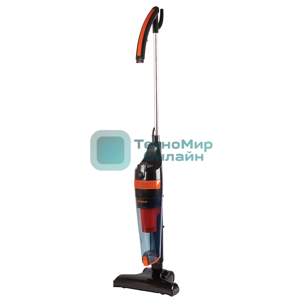 Пылесос вертикальный Endever SkyClean VC-294 черный/оранжевый, питание от сети, 120 Вт, уборка сухая, пылесборник 1.5 л