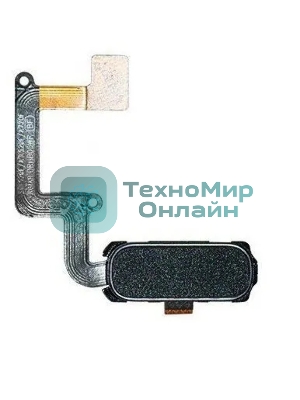 Кнопка HOME в сборе с механизмом и шлейфом для Samsung A320, черная