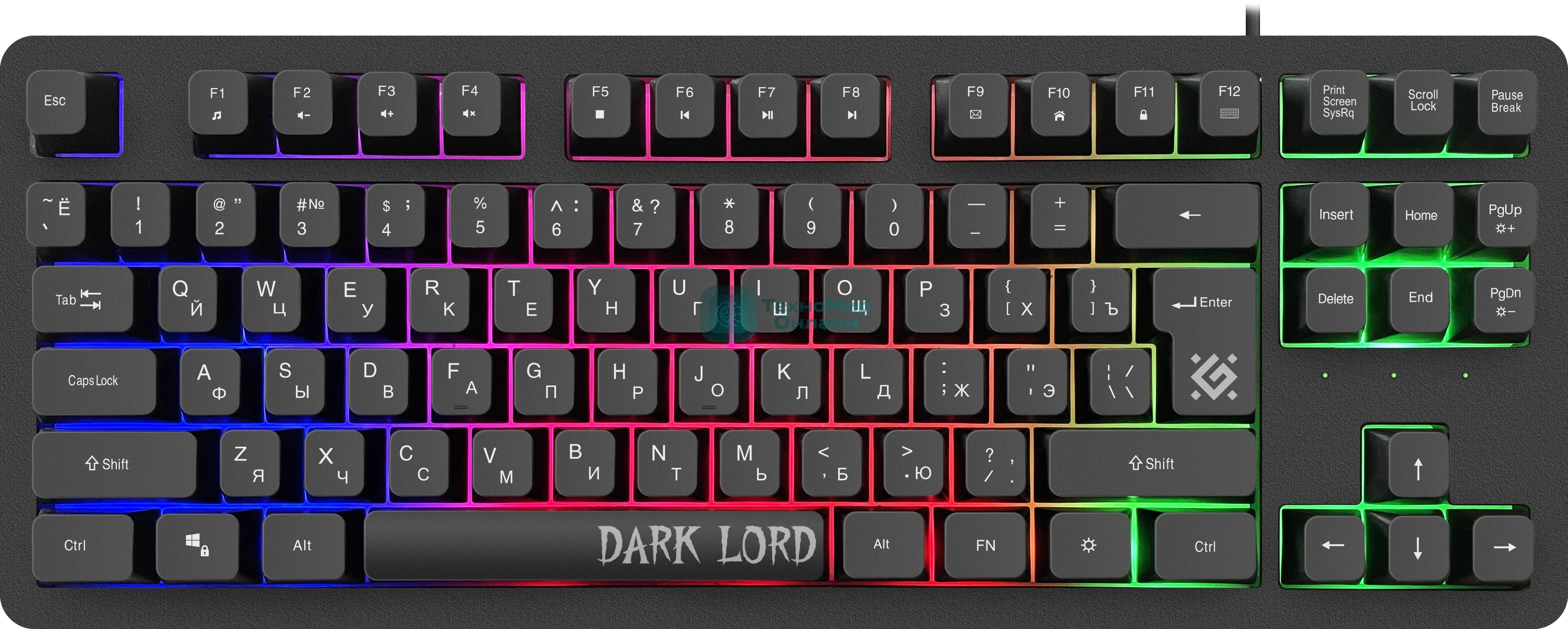 Клавиатура проводная Defender Dark Lord GK-580, USB, черный
