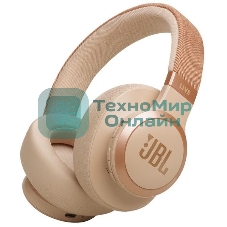 Беспроводные/проводные наушники JBL Live 770NC бежевый, полноразмерные, Bluetooth + проводной, адаптивное шумоподавление