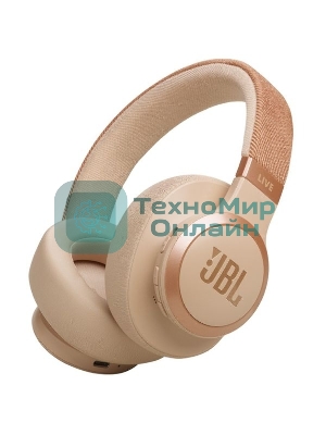 Беспроводные/проводные наушники JBL Live 770NC бежевый, полноразмерные, Bluetooth + проводной, адаптивное шумоподавление