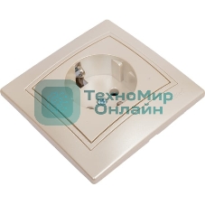 Розетка 1-м СП Мира керам. с заземл. жемчуж. белый перламутр Lezard 701-3030-122