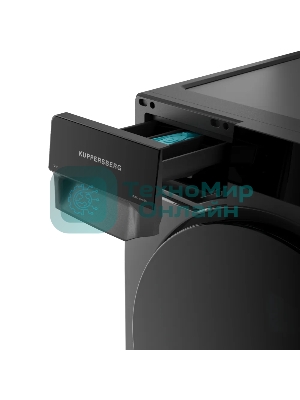 Стиральная машина KUPPERSBERG WM 590 GR, High-Tech, загрузка 12 кг, 16 программ, 1200 об/мин. сенсорное управление, инверторный двигатель, функция пара, отложенный старт, самодиагностика, блокировка от детей, энергоэффективность А+++, серый