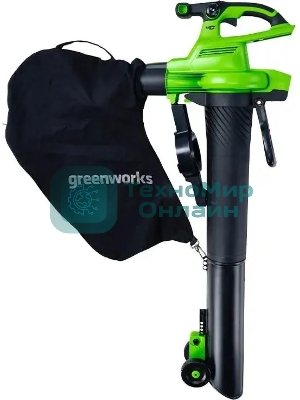 Воздуходув-Садовый Пылесос аккумуляторный GreenWorks GD40BVII, 40V, бесщеточный, без АКБ и ЗУаккумуляторный (2406907)