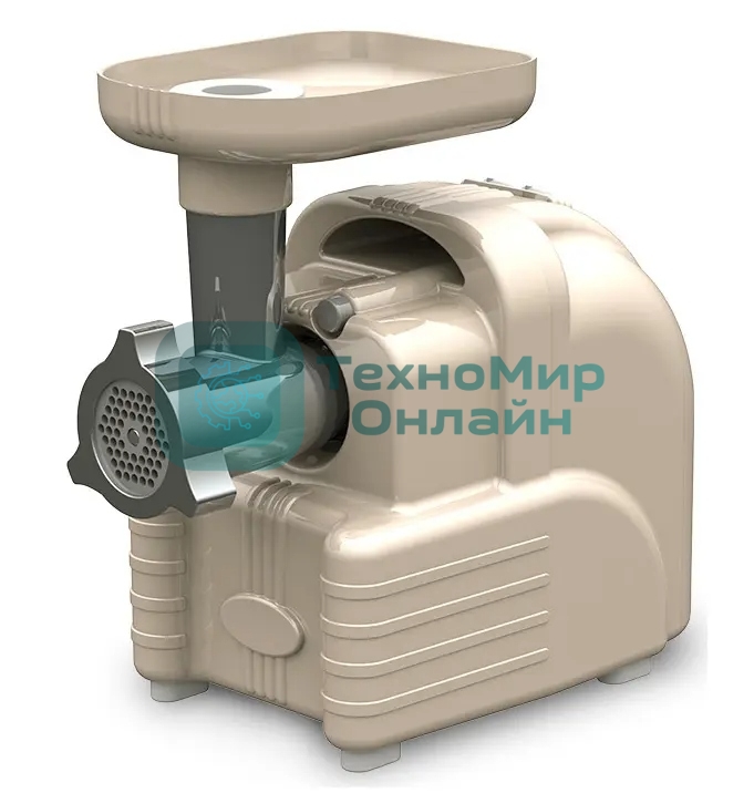 Мясорубка электрическая Аксион М63.01 бежевый, 2000 Вт, 4.0 кг/мин, реверс, защита от перегрузки, насадки - 5